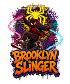 Brooklyn Slinger Miles Street Art Web Graffiti Retro Superhero