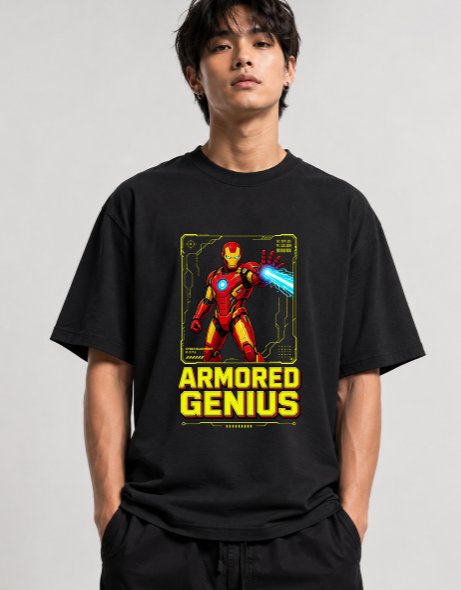 Armored Genius Tech Blueprint Repulsor Beam Superhero Comic Art