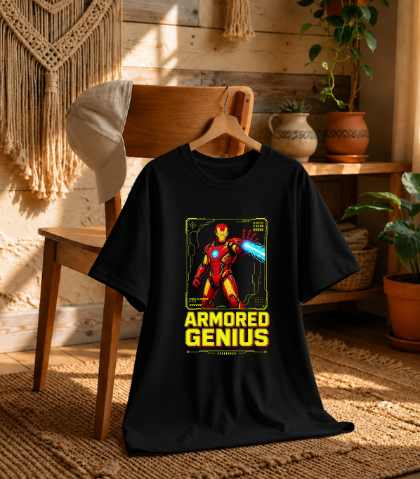 Armored Genius Tech Blueprint Repulsor Beam Superhero Comic Art
