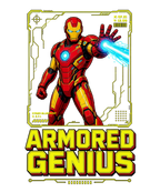 Armored Genius Tech Blueprint Repulsor Beam Superhero Comic Art