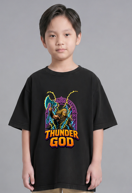 Thunder God Norse Viking Warrior Stormbreaker Lightning Retro Myth