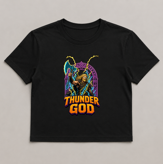 Thunder God Norse Viking Warrior Stormbreaker Lightning Retro Myth