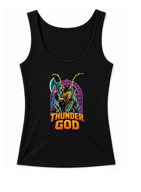 Thunder God Norse Viking Warrior Stormbreaker Lightning Retro Myth