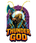 Thunder God Norse Viking Warrior Stormbreaker Lightning Retro Myth