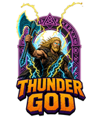 Thunder God Norse Viking Warrior Stormbreaker Lightning Retro Myth