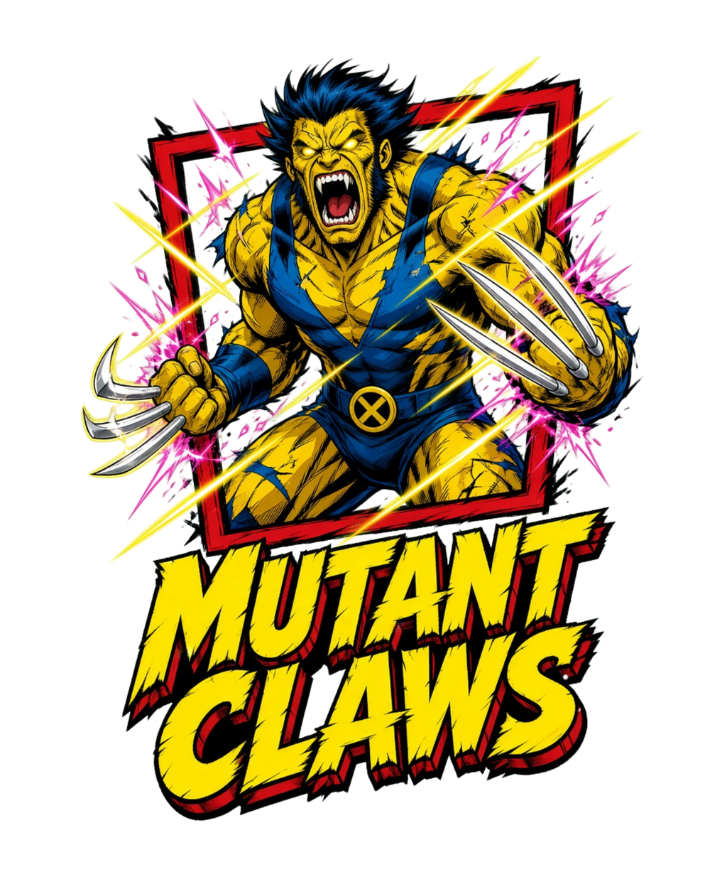 Mutant Claws Berserker Wolverine Retro Comic Book 90s Action