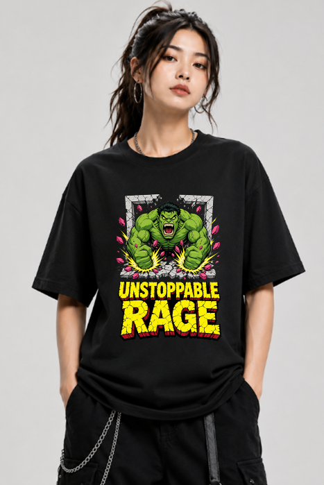 Unstoppable Rage Green Monster Smash Retro Comic Superhero