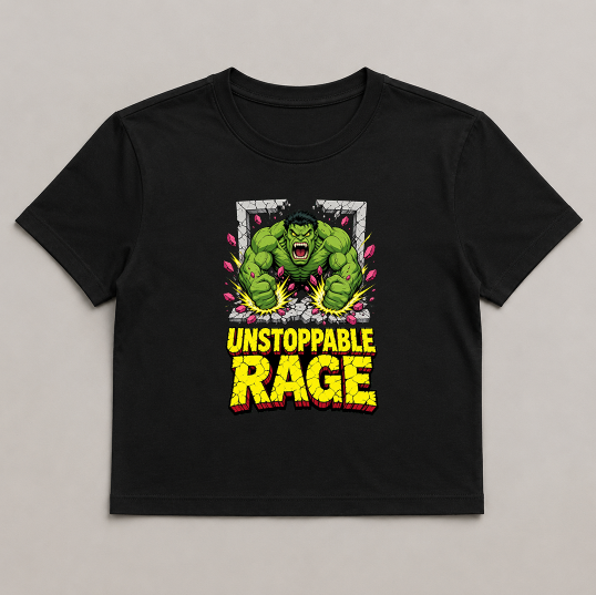 Unstoppable Rage Green Monster Smash Retro Comic Superhero