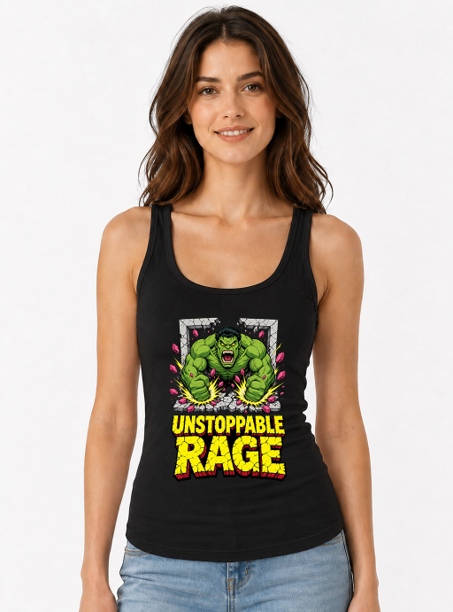 Unstoppable Rage Green Monster Smash Retro Comic Superhero