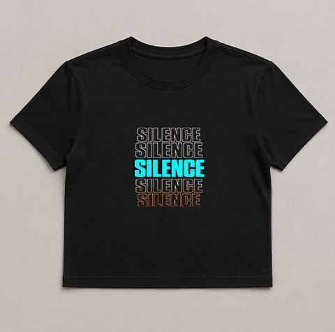 Silence Repeated Aesthetic Retro Cyberpunk Typography Introvert Streetwear