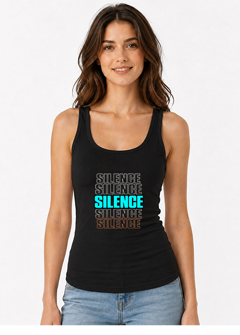 Silence Repeated Aesthetic Retro Cyberpunk Typography Introvert Streetwear