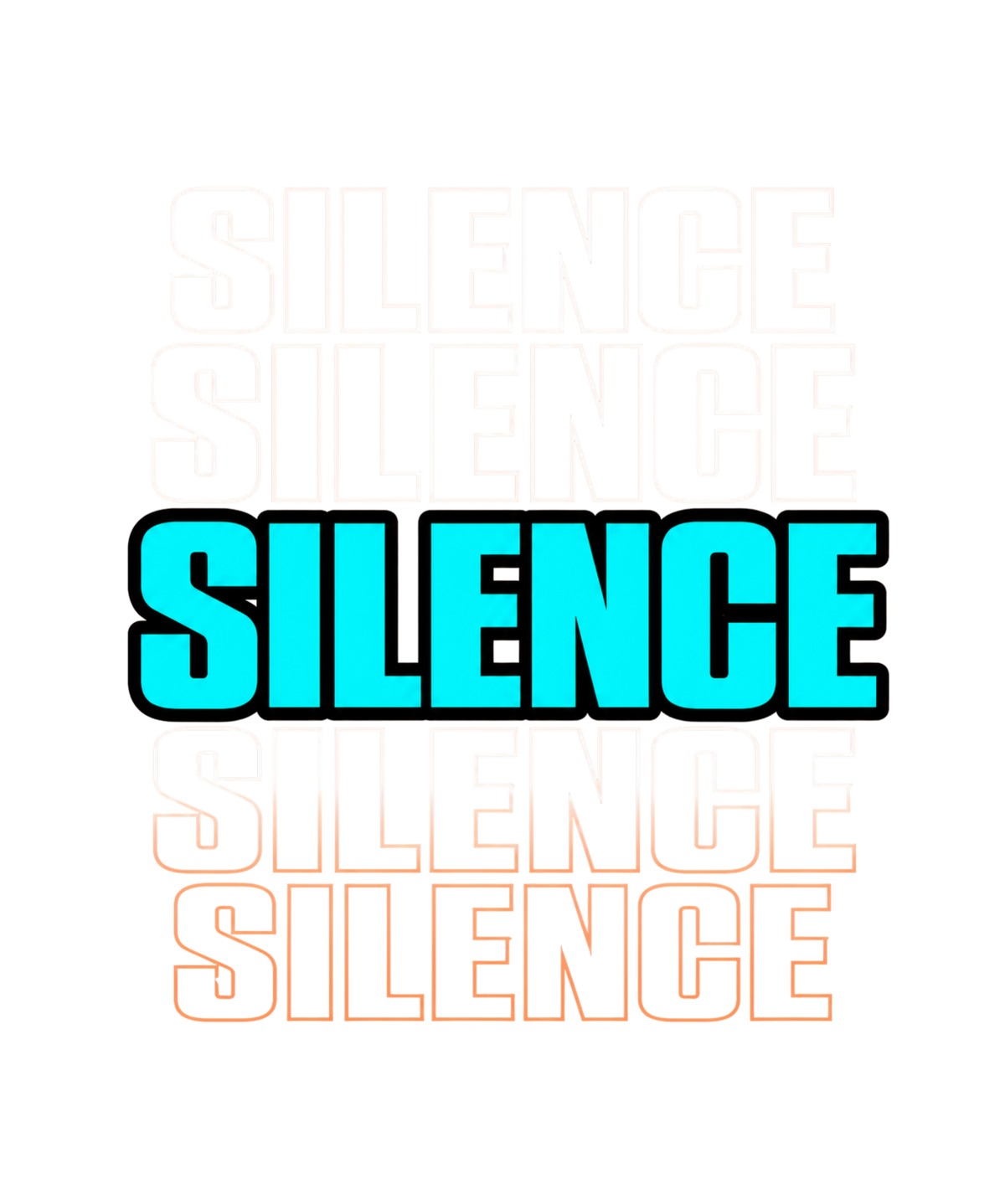Silence Repeated Aesthetic Retro Cyberpunk Typography Introvert Streetwear