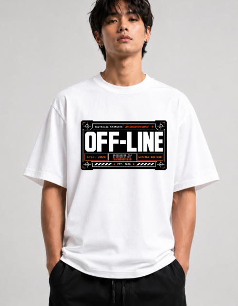 OFF-LINE Cyberpunk Techwear Futuristic Label Streetwear Typography Aesthetic