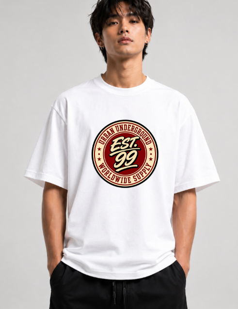 Urban Underground Est 99 Retro Vintage College Badge Streetwear Typography