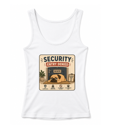 Security Entry Denied Funny Guard Pug Dog Doormat Sarcastic Sign