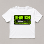 One Way Ticket Destination Unknown Futuristic Cyberpunk Boarding Pass Streetwear