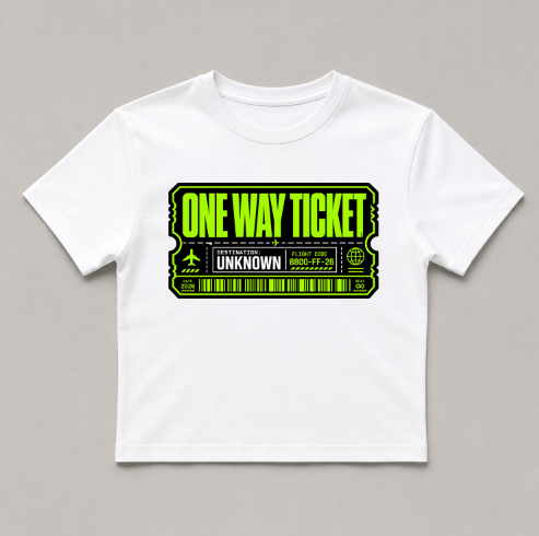One Way Ticket Destination Unknown Futuristic Cyberpunk Boarding Pass Streetwear
