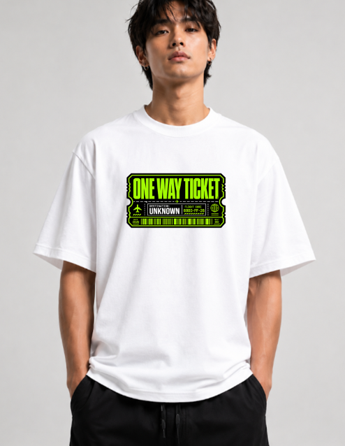 One Way Ticket Destination Unknown Futuristic Cyberpunk Boarding Pass Streetwear