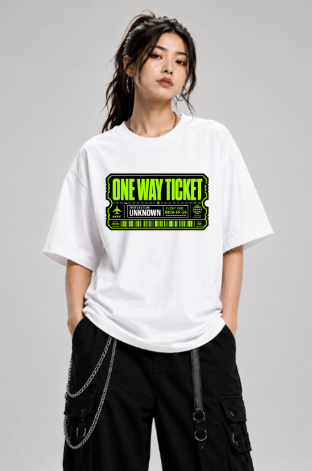 One Way Ticket Destination Unknown Futuristic Cyberpunk Boarding Pass Streetwear
