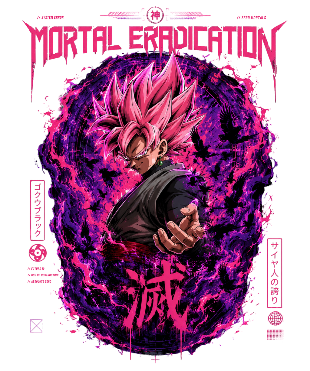 Mortal Eradication Super Saiyan Rose Dark Anime Streetwear
