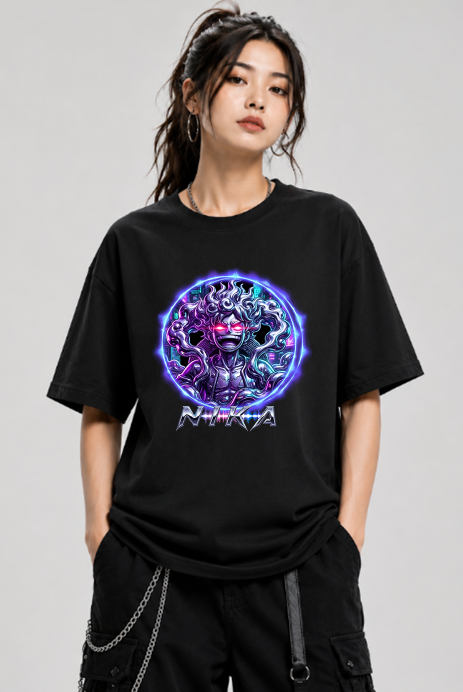 Sun God Nika Gear 5 Chrome Cyberpunk Synthwave Art