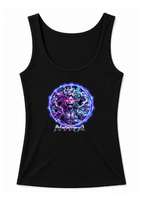 Sun God Nika Gear 5 Chrome Cyberpunk Synthwave Art