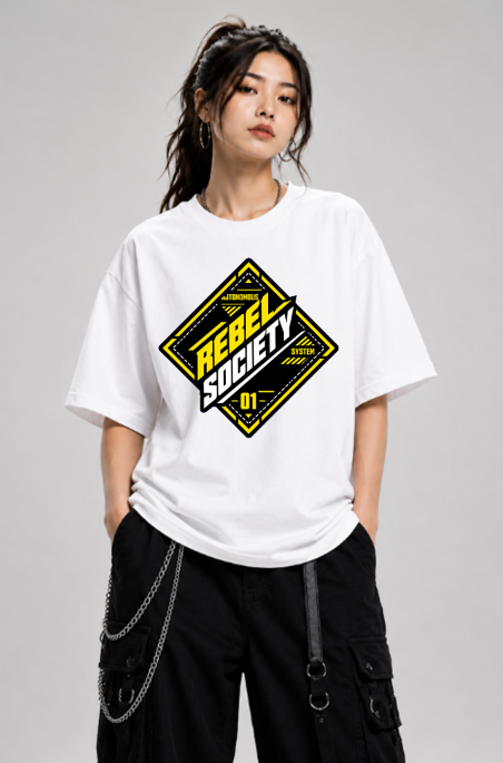 Rebel Society Cyberpunk Techwear Diamond Emblem Futuristic Streetwear