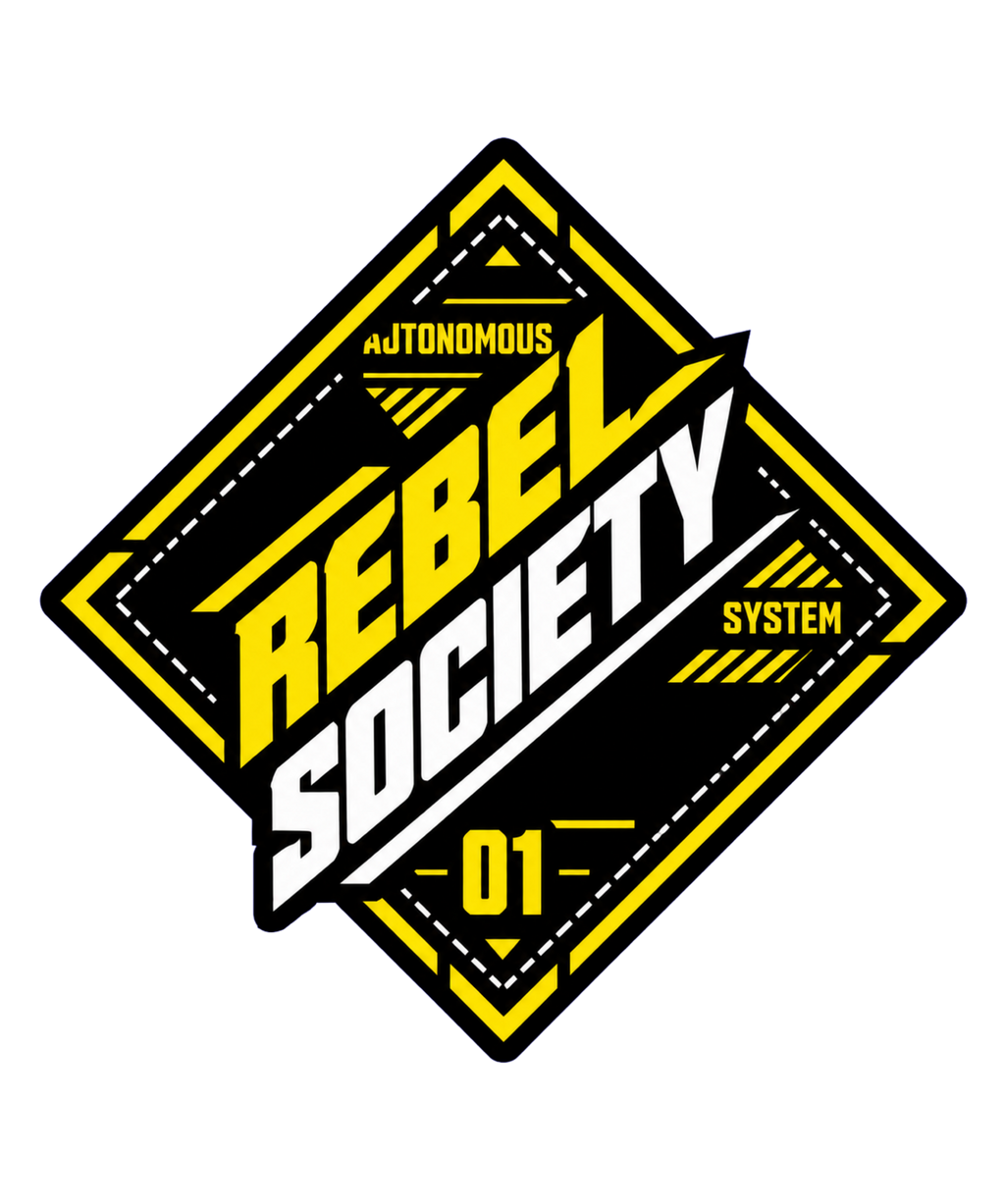 Rebel Society Cyberpunk Techwear Diamond Emblem Futuristic Streetwear
