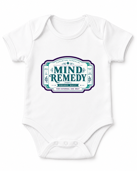 Mind Remedy Vintage Apothecary Label Retro Pharmacy Botanical Typography