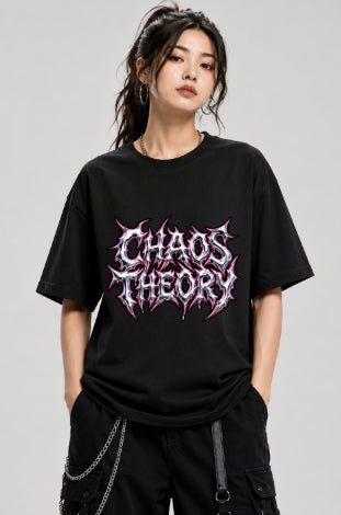 Chaos Theory Y2K Liquid Chrome Heavy Metal Streetwear Typography