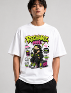 Recharge Mode Low Social Battery Funny Pug Streetwear Neon Graffiti