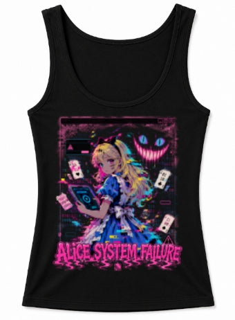 Alice System Failure Cyberpunk Anime Glitch Wonderland Cheshire Cat