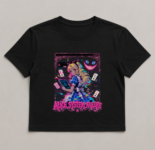 Alice System Failure Cyberpunk Anime Glitch Wonderland Cheshire Cat