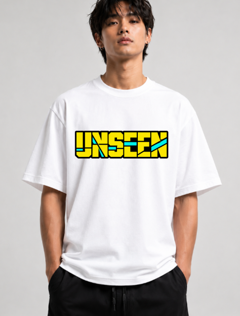 Unseen Geometric Cyberpunk Glitch Streetwear Bold Typography Aesthetic