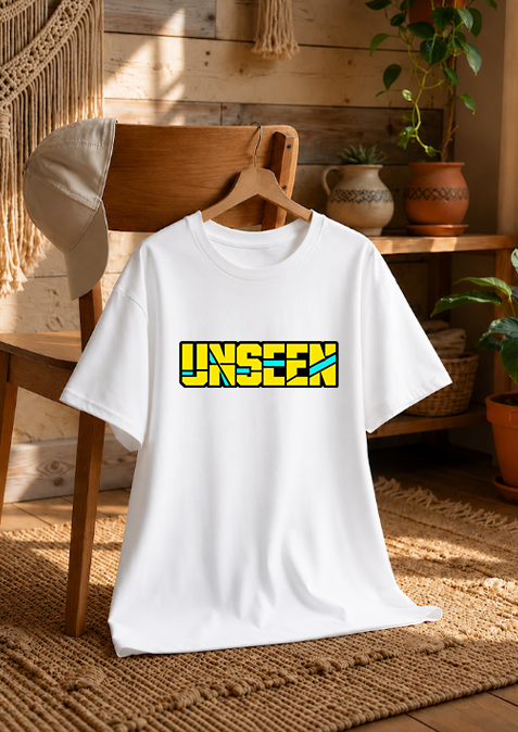 Unseen Geometric Cyberpunk Glitch Streetwear Bold Typography Aesthetic