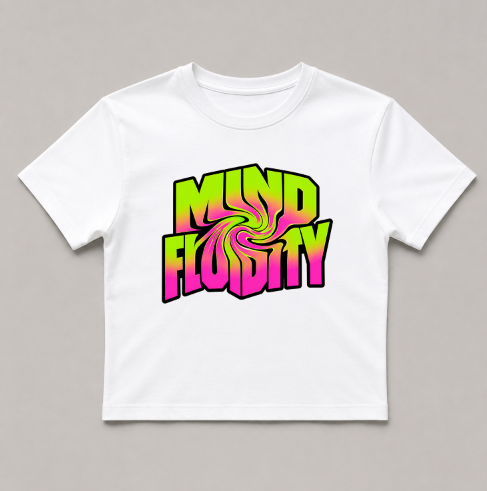 Mind Fluidity Trippy Liquid Swirl Psychedelic Rave Streetwear Typography