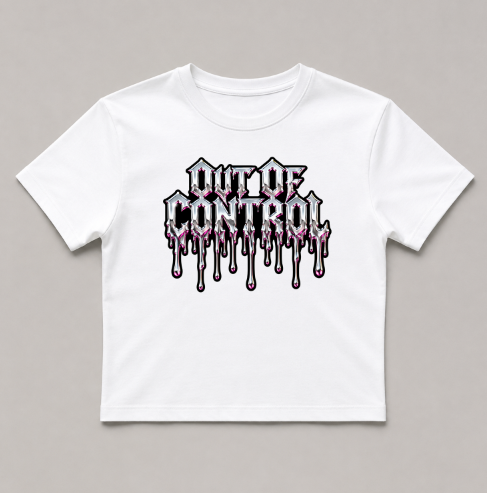 Out Of Control Liquid Chrome Dripping Gothic Streetwear Y2K Cyber Metal
