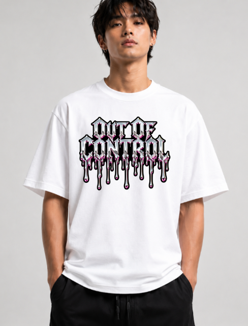 Out Of Control Liquid Chrome Dripping Gothic Streetwear Y2K Cyber Metal