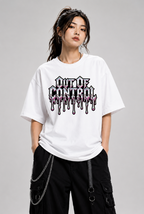 Out Of Control Liquid Chrome Dripping Gothic Streetwear Y2K Cyber Metal