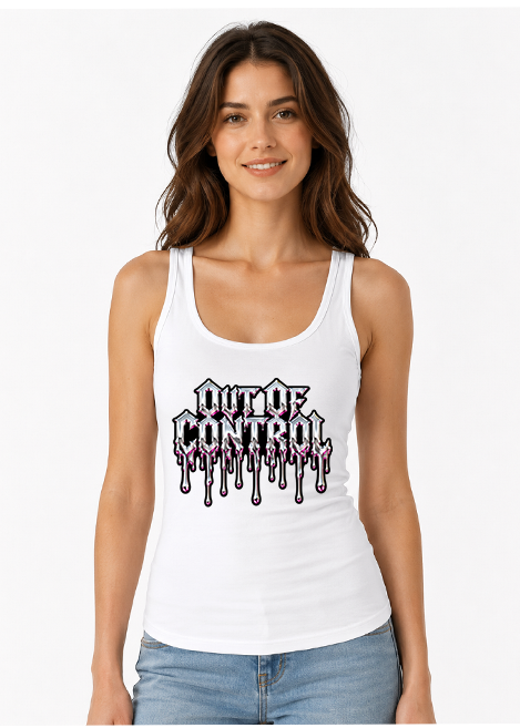 Out Of Control Liquid Chrome Dripping Gothic Streetwear Y2K Cyber Metal