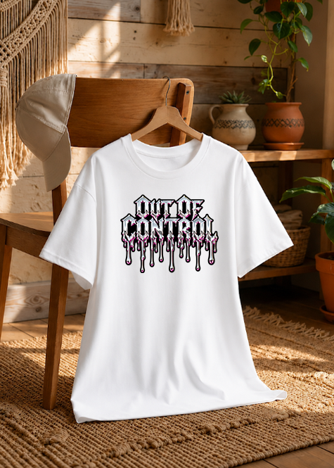 Out Of Control Liquid Chrome Dripping Gothic Streetwear Y2K Cyber Metal