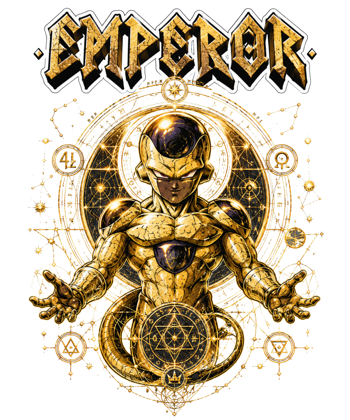 Golden Emperor Sacred Geometry Anime Villain Streetwear