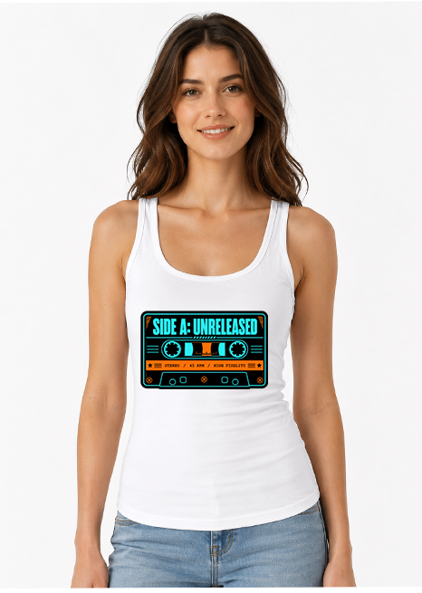 Side A: Unreleased Retro Cassette Tape Synthwave Cyberpunk Music Typography