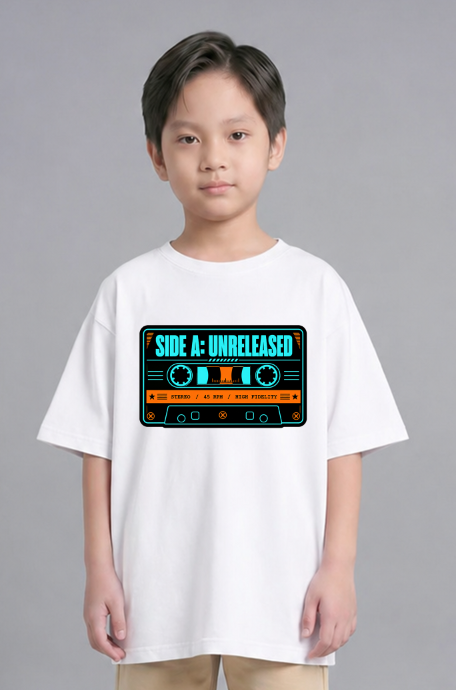 Side A: Unreleased Retro Cassette Tape Synthwave Cyberpunk Music Typography
