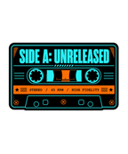 Side A: Unreleased Retro Cassette Tape Synthwave Cyberpunk Music Typography
