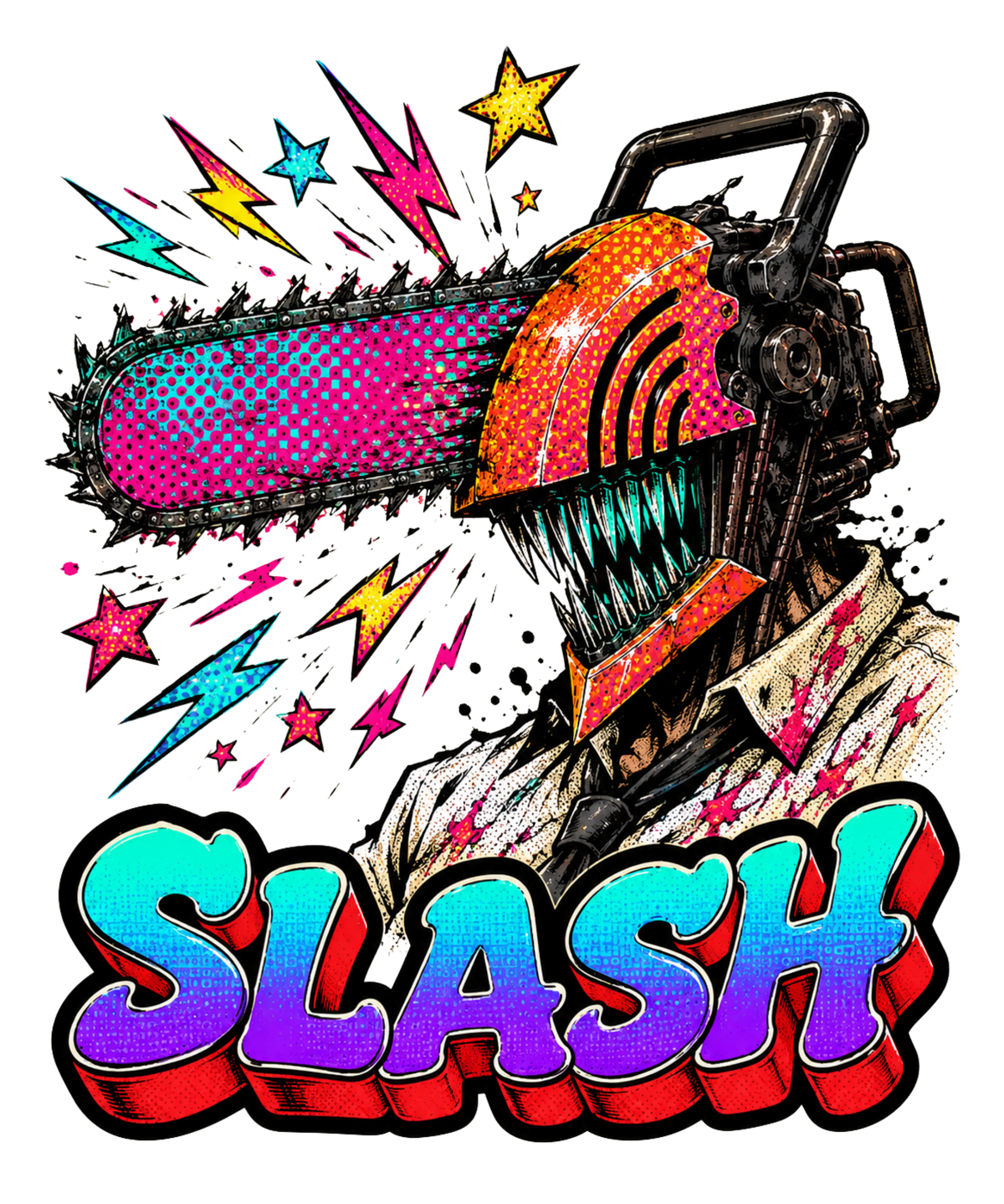 Slash Chainsaw Pop Art Cyberpunk Devil Anime Streetwear