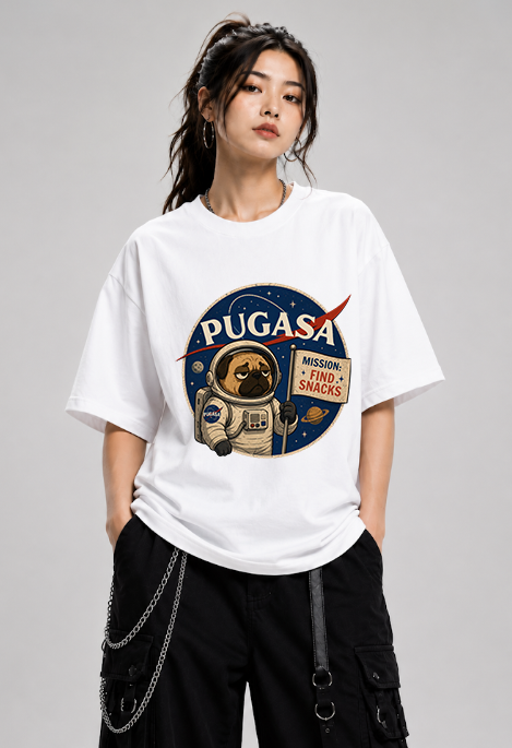 Pugasa Mission Find Snacks Funny Astronaut Pug Dog Space Humor