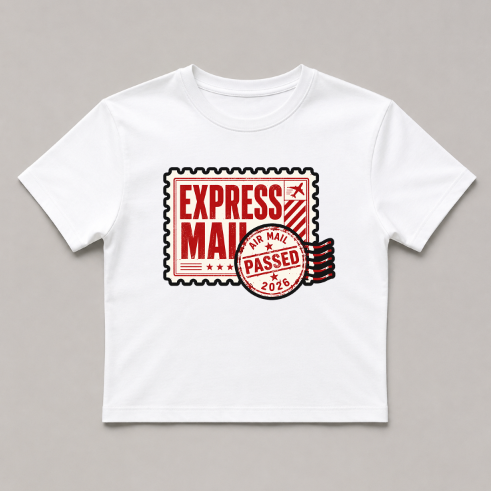 Express Mail Air Mail Postage Stamp Vintage Retro Travel Streetwear Typography