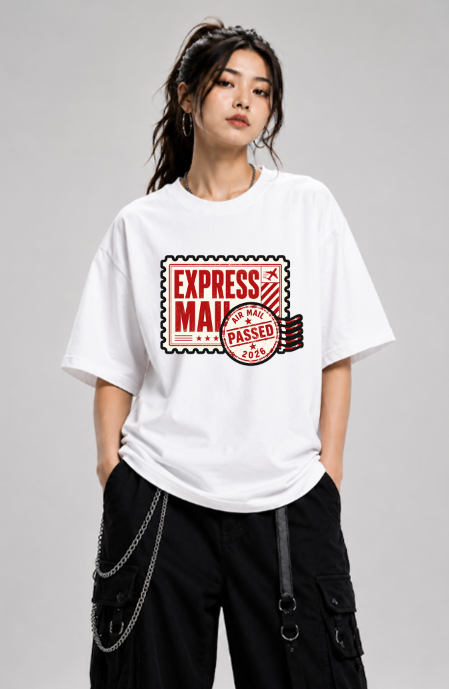 Express Mail Air Mail Postage Stamp Vintage Retro Travel Streetwear Typography