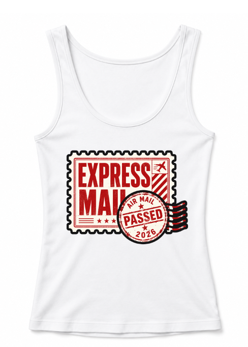 Express Mail Air Mail Postage Stamp Vintage Retro Travel Streetwear Typography